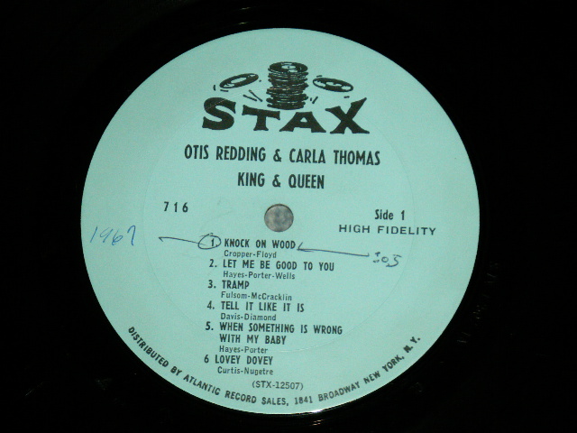 画像: OTIS REDDING & CARLA THOMAS - KING & QUEEN ( Matrix #  A)  STX-12507-1A /   B)  STX-12508-1A  ) (  Ex++/Ex+++ Looks:Ex++ SWOL, EDSP )  / 1967 US AMERICA ORIGINAL  1st Press "BLUE Label" MONO Used LP 