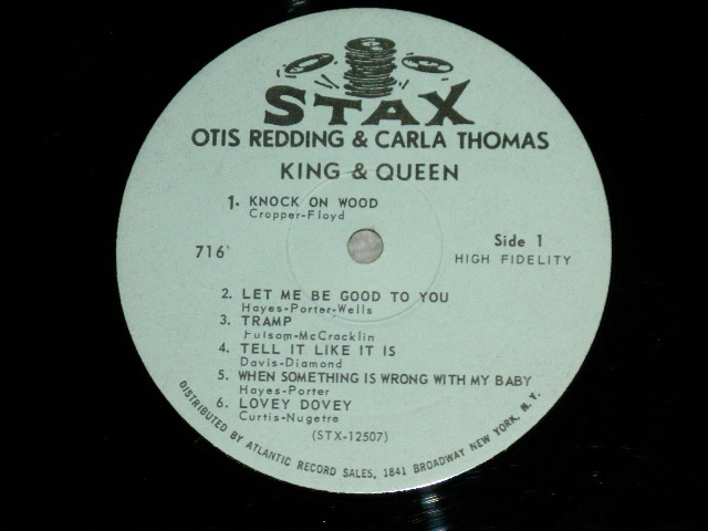 画像: OTIS REDDING & CARLA THOMAS - KING & QUEEN ( Matrix #  A)  STX-12507-B     B)  STX-12508-A  ) (  Ex+/Ex+++ )  / 1967 US AMERICA ORIGINAL  1st Press "BLUE Label" "  "1841 BROADWAY Label" " MONO Used LP 
