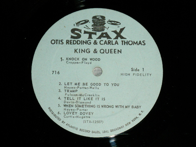 画像: OTIS REDDING & CARLA THOMAS - KING & QUEEN ( Matrix #  A)  STX-12507-1B     B)  STX-12508-1A  ) (  Ex++/Ex+++ EDSP )  / 1967 US AMERICA ORIGINAL  1st Press "BLUE Label"  "1841 BROADWAY Label" " MONO Used LP 