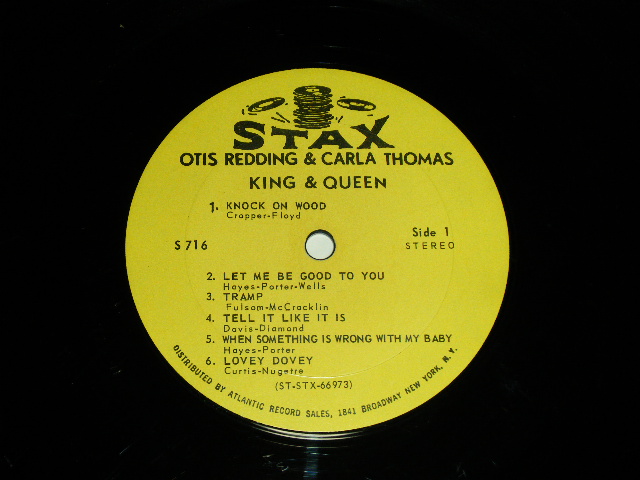 画像: OTIS REDDING & CARLA THOMAS - KING & QUEEN (Matrix # A) ST-STX-66973-A  LW /  B) ST-STX-66974-A  LW) ( Ex+++/Ex++,Ex+++)  / 1967 US AMERICA ORIGINAL "YELLOW Label" "  2nd Press Rounded "1841 BROADWAY Label" STEREO Used LP 