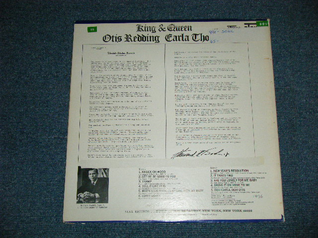 画像: OTIS REDDING & CARLA THOMAS - KING & QUEEN (Matrix # A) ST-STX-66973-AA △10255 /  B) ST-STX-66974-AA △10255-x) ( Ex+/Ex++ ; Cut out )  / 1967 US AMERICA ORIGINAL 2nd Press "YELLOW Label" "   Used LP 1st Press SQUARE "1841 BROADWAY Label" STEREO Used LP 