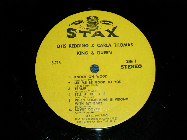 画像: OTIS REDDING & CARLA THOMAS - KING & QUEEN (Matrix # A) ST-STX-66973-AA △10255 /  B) ST-STX-66974-AA △10255-x) ( Ex+/Ex++ ; Cut out )  / 1967 US AMERICA ORIGINAL 2nd Press "YELLOW Label" "   Used LP 1st Press SQUARE "1841 BROADWAY Label" STEREO Used LP 