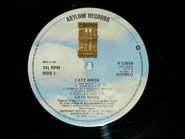 画像: CATE BROS. - CATE BROS.( Matrix # A-1/B-1)   (MINT/MINT)  / 1975 UK ENGLAND  ORIGINAL Used LP 