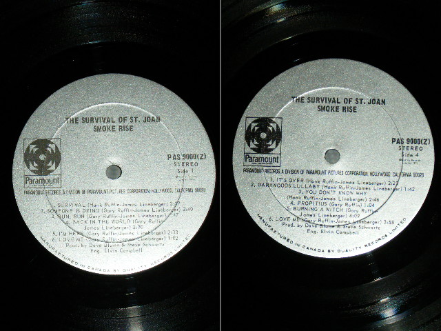 画像: SMOKE RISE - THE SURVIVAL OF ST. JOAN : A ROCK OPERA (ACID PSYCHE ) ( Ex++/MINT- ; BB ) / 1971 CANADA ORIGINAL   Used 2-LP's with BOOKLET 