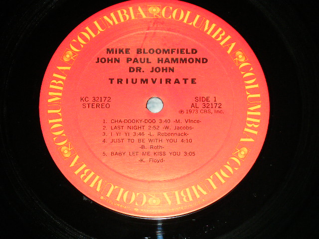 画像: MIKE BLOOMFIELD + JOHN PAUL HAMMOND + DR. JOHN - TRIUMVIRATE  - LIVE ST BILL GRAHAM'S FILLMORE WEST  ( Matrix # A:1B/B:1B ) (  Ex/MINT- : EDSP ) / 1973 US AMERICA ORIGINAL Used LP 