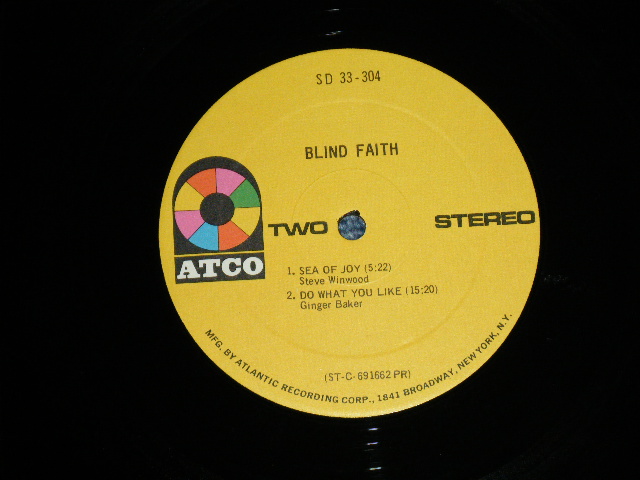 画像: BLIND FAITH - BLIND FAITH  "NAKED GIRL Cover"  (Matrix #  A) ST-C-691661-B  /B) ST-C-691662-B)  ( Ex+/Ex++ Looks:Ex+)   / 1969 US AMERICA ORIGINAL "YELLOW Label"  "1841 BROADWAY Label"  Used LP 