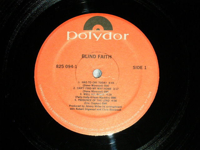 画像: BLIND FAITH - BLIND FAITH  "FC) NAKED GIRL Cover + B) GROUP COVER"   ( Ex+++/MINT-)   / 1986 US AMERICA REISSUE  Used LP /Ex+++