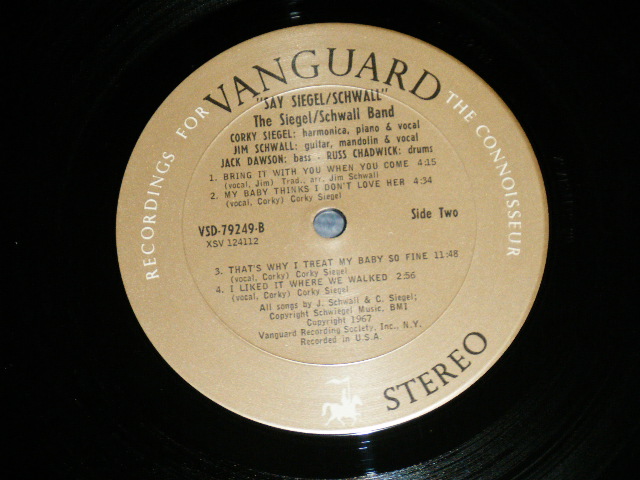 画像: The SIEGEL-SCHWALL BAND - SAY SIEGEL/SCHWALL  ( Ex/MINT-) / 1967 US AMERICA ORIGINAL STEREO   Used LP 