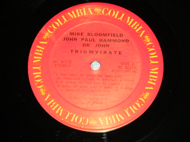 画像: MIKE BLOOMFIELD + JOHN PAUL HAMMOND + DR. JOHN - TRIUMVIRATE  - LIVE ST BILL GRAHAM'S FILLMORE WEST  ( Matrix # A:1B/B:1B ) (  Ex/MINT- : EDSP ) / 1973 US AMERICA ORIGINAL Used LP 