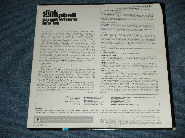 画像: DICK CAMPBELL - SINGS WHERE IT'S AT  : With MIKE BLOOMFIED, PAUL BUTTERFIELD, ...(Ex,  Ex++/Ex+++  BB, WOFC, )  / 1965 US AMERICA  ORIGINAL"RED LABEL# MONO Used  LP 