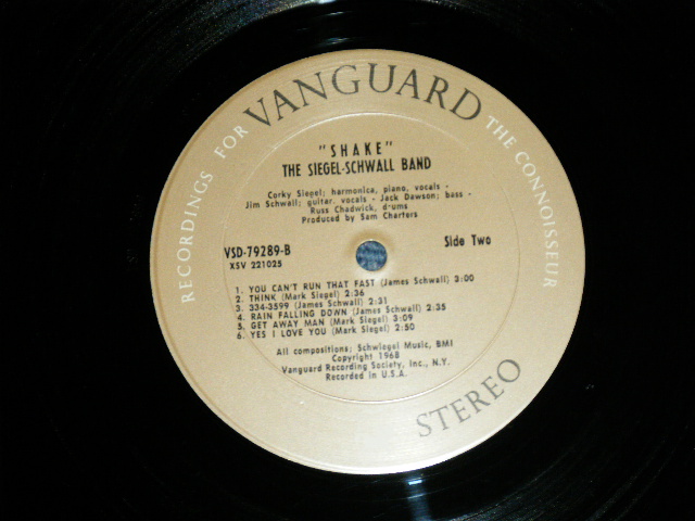 画像: The SIEGEL-SCHWALL BAND -  SHAKE ( Ex++/Ex+++ A-2:VG+++) / 1968 US AMERICA ORIGINAL STEREO   Used LP 