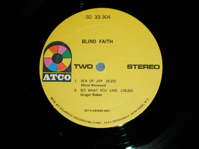 画像: BLIND FAITH - BLIND FAITH  "NAKED GIRL Cover"  (Matrix #  A) ST-C-691661-B  /B) ST-C-691662-B)  ( Ex+/Ex++ Looks:Ex+)   / 1969 US AMERICA ORIGINAL "YELLOW Label"  "1841 BROADWAY Label"  Used LP 