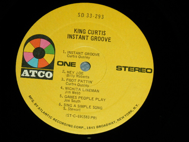 画像: KING CURTIS -  INSTANT GROOVE   ( Matrix #  A) ST-C-691583-A LW AT RL / B) ST-C-691584-A AT LW   RL )  ( Ex+++/Ex+++ B-1;Ex++  )  / 1969 US AMERICA ORIGINAL 1st Press "YELLOW" Label  &  "1841 BROADWAY CREDIT AT BOTTOM"  Label USED LP 