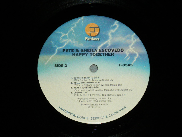 画像: PETE & SHEILA ESCOVEDO - HAPPY TOGETHER  ( Ex+++/MINT- EDSP )  / 1978 US AMERICA ORIGINAL  Used LP  