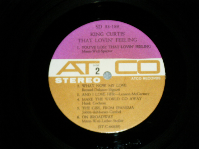 画像: KING CURTIS -  THAT LOVIN' FEELING  ( Matrix #  A) ST-C-66829-B  LW  BG  B) ST-C-66830-A  LW ) ( Ex+/MINT- STEAR OFC)  / 1966 US AMERICA ORIGINAL 1st Press "PLUM & BROWN Label" STEREO USED LP 