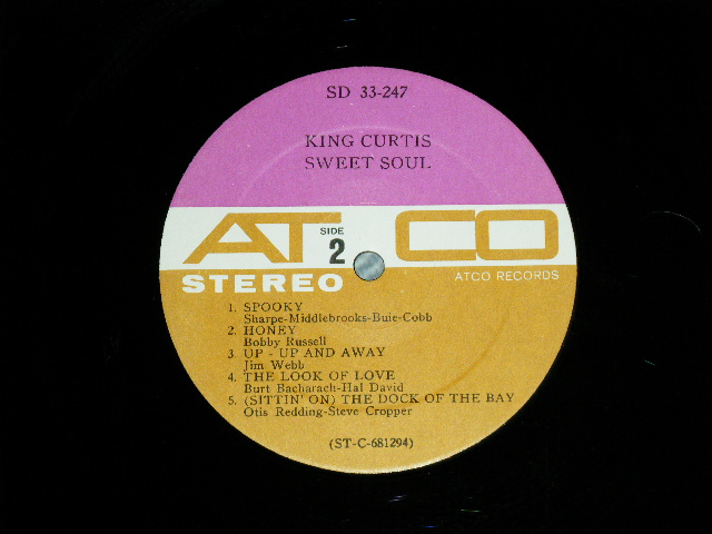 画像: KING CURTIS - SWEET SOUL ( Matrix #  A) ST-C-681293-B LW AT RL    B) ST-C-681294-B LW AT RL ) ( Ex+++/MINT- : EDSP )  / 1968 US AMERICA ORIGINAL "PROMO" STEREO USED LP 