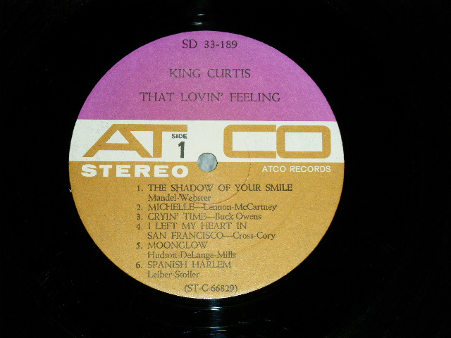 画像: KING CURTIS -  THAT LOVIN' FEELING  ( Matrix #  A) ST-C-66829-B  LW  BG  B) ST-C-66830-A  LW ) ( Ex+/MINT- STEAR OFC)  / 1966 US AMERICA ORIGINAL 1st Press "PLUM & BROWN Label" STEREO USED LP 