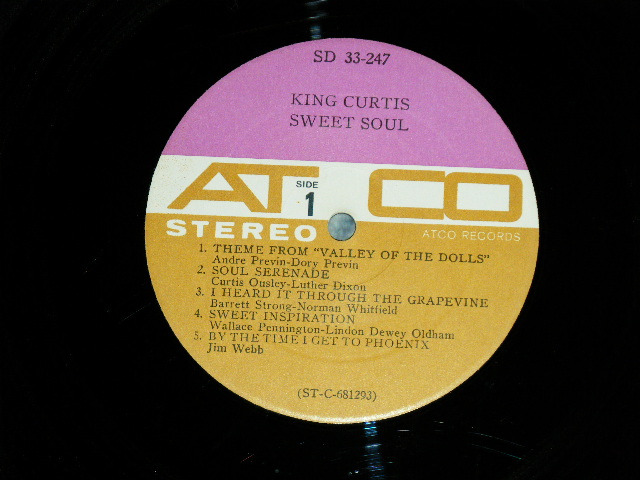 画像: KING CURTIS - SWEET SOUL ( Matrix #  A) ST-C-681293-B LW AT RL ( Hand Writing )  B) ST-C-681294-1C  (TYPING ) ) ( Ex+/MINT- : EDSP )  / 1968 US AMERICA ORIGINAL 1st Press "PLUM & BROWN Label" STEREO USED LP 