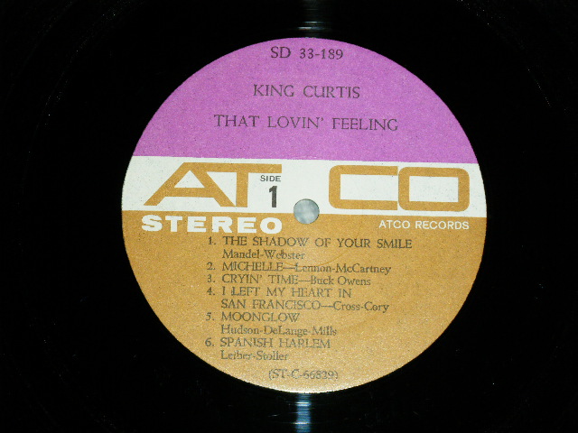 画像: KING CURTIS -  THAT LOVIN' FEELING  ( Matrix #  A) ST-C-66829-B  LW  BG  B) ST-C-66830-A  LW  AT) ( MINT/MINT )  / 1966 US AMERICA ORIGINAL 1st Press "PLUM & BROWN Label" STEREO USED LP 