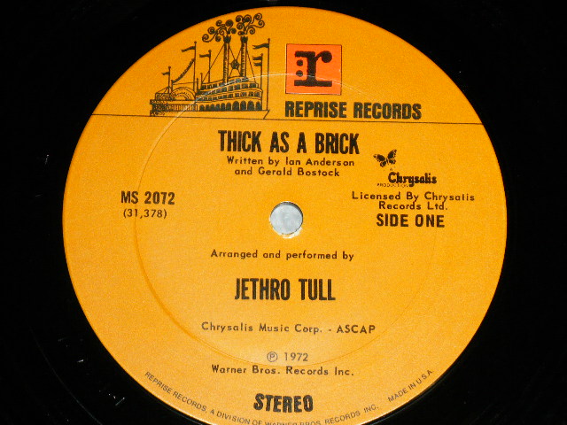 画像: JETHRO TULL - THICK AS A BRICK  ( Ex+/MINT-) /  1972 US AMERICA  ORIGINAL "BROWN  Label"  Used LP 