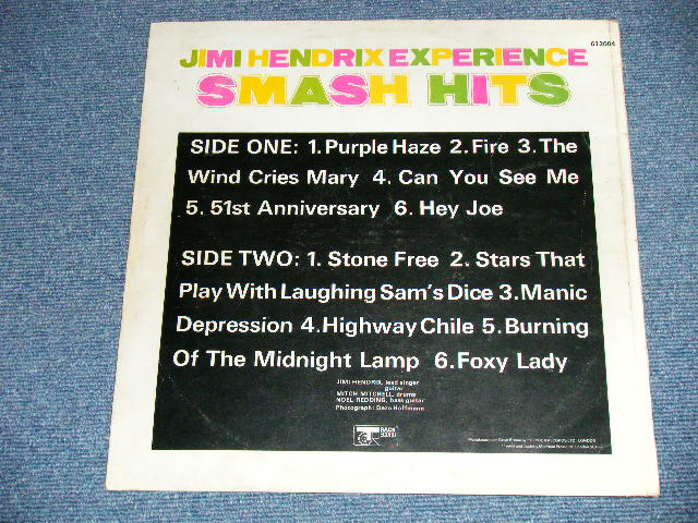 画像: JIMI HENDRIX - SMAXH HITS ( Matrix # A-2/B-2)  ( Ex++/Ex  Looks:VG+++)  / 1968  UK ENGLAND ORIGINAL  Used  LP 