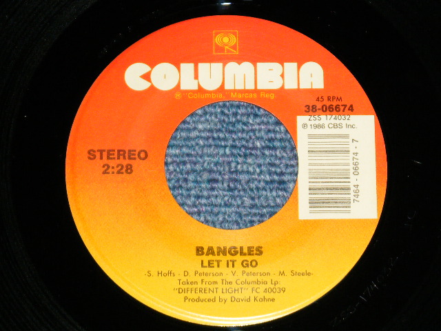 画像: BANGLES - WALKING DOWN YOUR STREET : LET IT GO  ( Ex+/MINT- ) / 1987 US AMERICA ORIGINAL Used 7" Single With PICTURE SLEEVE 
