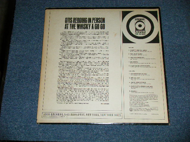 画像: OTIS REDDING -  IN PERSON :AT THE WHISKY AGO GO  ( Matrix #   A) STC-681369-3S/ B) STC-681370-2S )  ( Ex+/Ex) / 1968 US AMERICA ORIGINAL 1st Press "PURPLE & BROWN Label" Used LP 