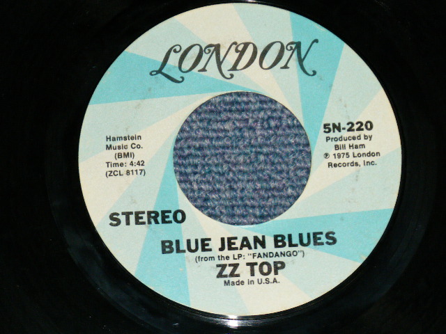 画像: ZZ TOP - TUSH  : BLUE JEAN BLUES ( Ex+++ Looks:Ex++ /Ex+++ Looks:Ex++ ) / 1975 US AMERICA ORIGINAL Used 7" Single 