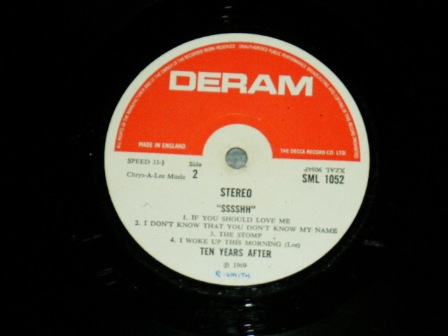 画像: TEN YEARS AFTER -　SSSSH ( Ex++/Ex+++ ) / 1969 UK ENGLAND ORIGINAL Used LP 