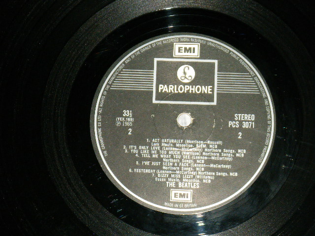 画像: THE BEATLES - HELP! ( YEX-168-1/YEX-169-1 ) ( Ex+++/Ex++) / 1969? UK  ENGLAND "FLIP BACK COVER"  "2xEMI Label" STEREO  Used LP  