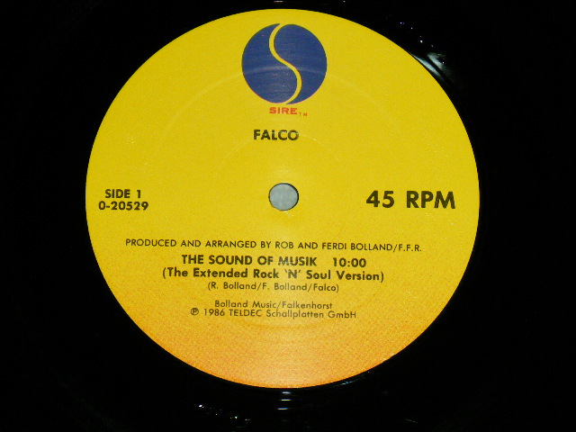 画像: FALCO - THE SOUND OF MUSIK  ( MINT-/MINT- ) / 1986 US AMERICA ORIGINAL  Used 12" 