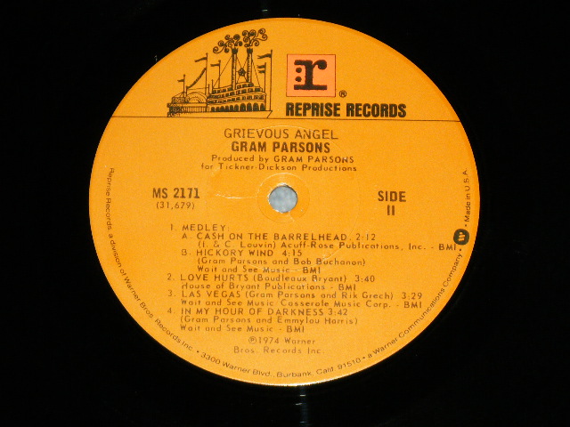 画像: GRAM PARSONS - GRIEVOUS ANGEL (Matrix #  A) MS2171(31678-1) 1-W-1  B) MS-2-2171  LW-2) ( Ex++/MINT- )  /  1974 US AMERICA ORIGINAL Used  LP 