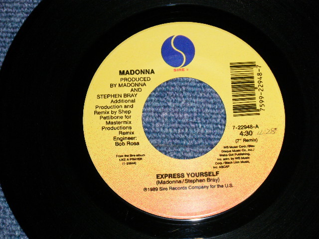 画像: MADONNA -  EXPRESS YOURSELF : THE LOOK OF LOVE (Ex+,VG++/Ex+++ : SPLIT )  / 1987 US AMERICA ORIGINAL Used 7" Single with PICTURE SLEEVE  