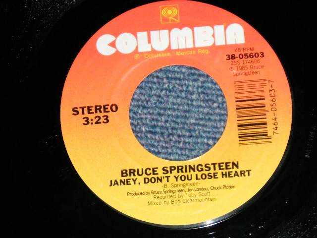 画像: BRUCE SPRINGSTEEN - I'M GOING DOWN : JANEY, DON'T YOU LOSE HEART ( Ex++/MINT : EDSP ) / 1985 US AMERICA ORIGINAL Used 7" Single with PICTURE SLEEVE 