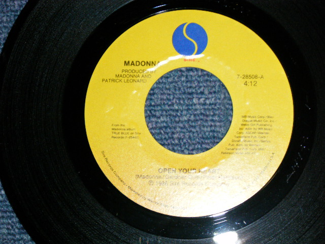 画像: MADONNA -  OPEN YOUR HEART : WHITE HEAT ( VG++/Ex++ )  / 1986  US AMERICA ORIGINAL Used 7" Single with PICTURE SLEEVE  