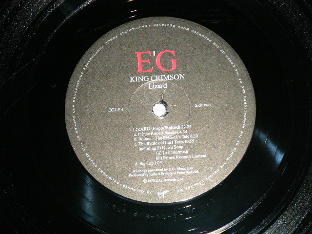 画像: KING CRIMSON - LIZARD  ( Ex+++/MINT)  /  UK ENGLAND REISSUE Used LP 