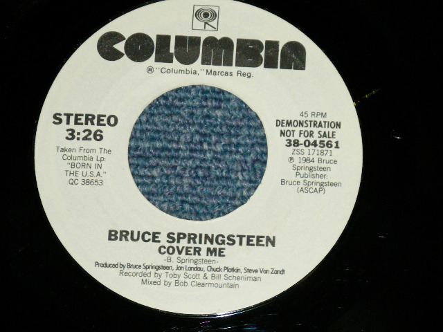 画像: BRUCE SPRINGSTEEN -  COVER ME : COVER ME  ( MINT-/MINT- ) / 1984 US AMERICA ORIGINAL "PROMO ONLY Same Flip" Used 7" Single   