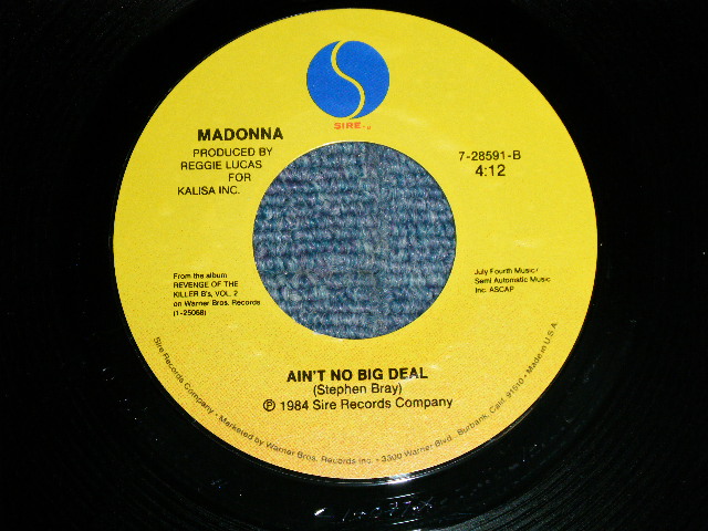 画像: MADONNA -  TRUE BLUE : AIN'T NO BIG DEAL  (MINT-/MINT-)  / 1984 US AMERICA ORIGINAL Used 7" Single with PICTURE SLEEVE  