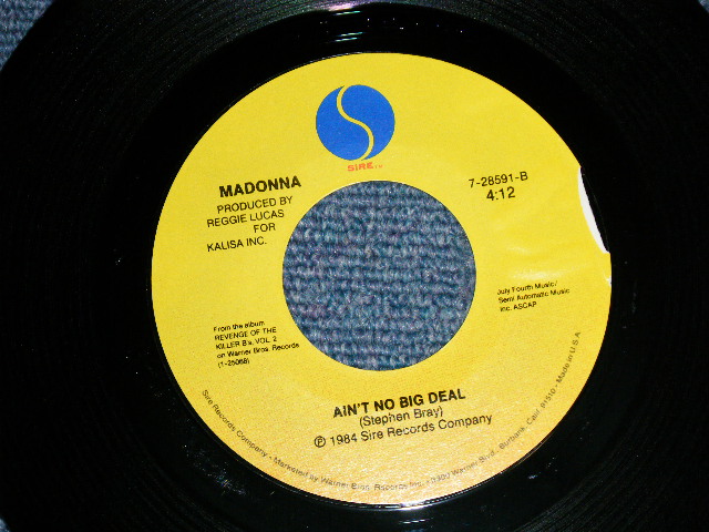 画像: MADONNA -  TRUE BLUE : AIN'T NO BIG DEAL  (Ex++/MINT-: Press Miss Label)  / 1984 US AMERICA ORIGINAL Used 7" Single with PICTURE SLEEVE  
