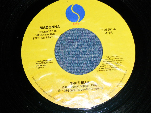 画像: MADONNA -  TRUE BLUE : AIN'T NO BIG DEAL  (MINT-/MINT-)  / 1984 US AMERICA ORIGINAL Used 7" Single with PICTURE SLEEVE  