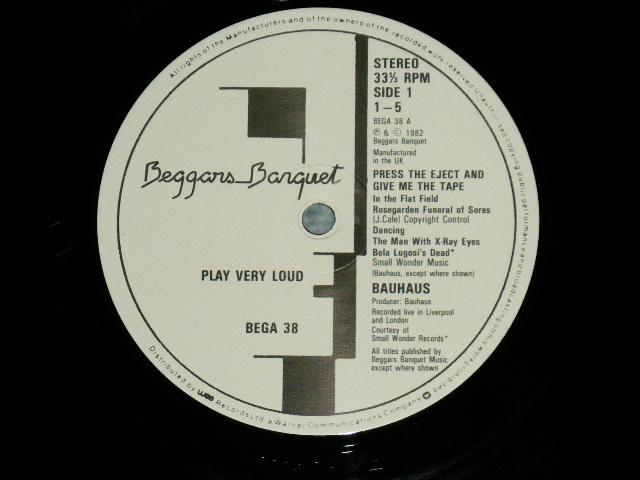 画像: BAUHAUS - PRESS THE EJECTAND GIVE ME THE TAPE  (A-2/B-2)   ( MINT-/MINT- )   /  1982 UK ENGLAND ORIGINAL  Used LP 