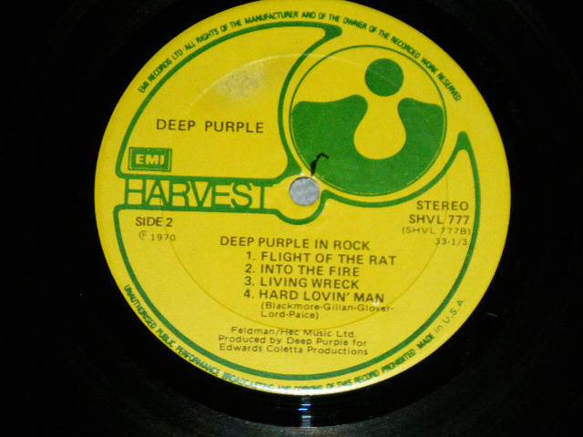 画像: DEEP PURPLE - IN ROCK (Matrix #A)A-2   B)B-1)(Ex/Ex+++ A-1:Ex TAPE, WOL)  / 1970 UK ENGLAND ORIGINAL  1st Press " No Credit EMI on Label"  Used LP 