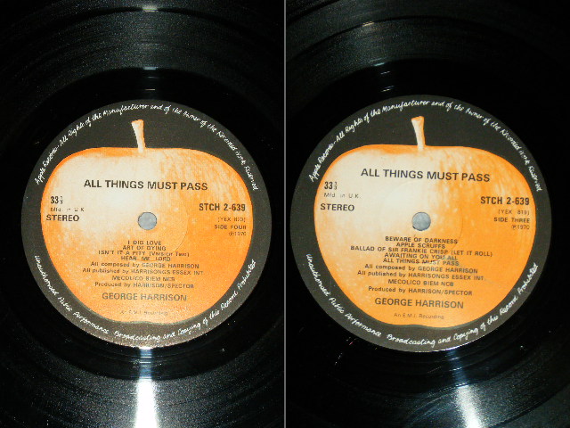 画像: GEORGE HARRISON  of THE BEATLES - ALL THINGS MUST PASS : Produced by PHIL SPECTOR:  NO POSTER  (1U/1U/1U/1U/1U/1U) ( Ex++/MINT-)  / 1970 UK ENGLAND   ORIGINAL Used 3-LP Box Set 