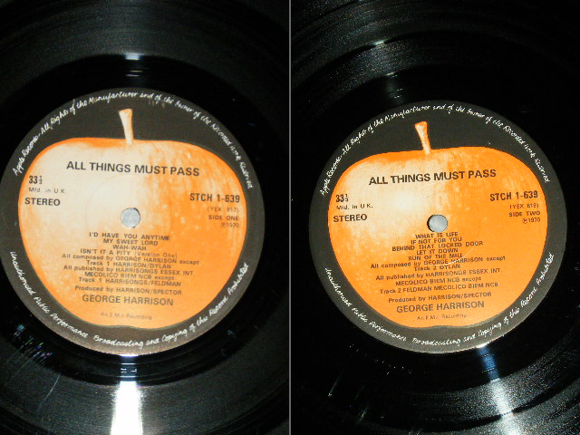 画像: GEORGE HARRISON  of THE BEATLES - ALL THINGS MUST PASS : Produced by PHIL SPECTOR:  NO POSTER  (1U/1U/1U/1U/1U/1U) ( Ex++/MINT-)  / 1970 UK ENGLAND   ORIGINAL Used 3-LP Box Set 