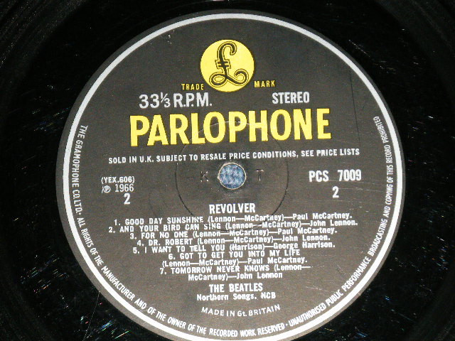 画像: THE BEATLES - REVOLVER ( YEX-605-1/YEX-606-1 ) ( Ex+/Ex+ Looks:VG+++ )   / 1966 UK  ENGLAND ORIGINAL "Yellow Parlophone Label" STEREO  Used LP  