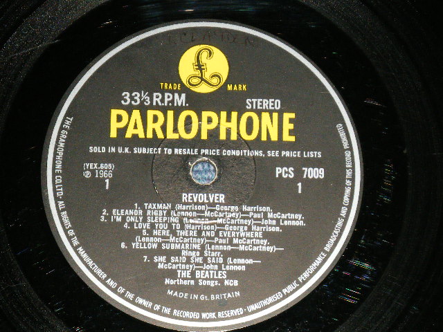 画像: THE BEATLES - REVOLVER ( YEX-605-1/YEX-606-1 ) ( Ex+/Ex+ Looks:VG+++ )   / 1966 UK  ENGLAND ORIGINAL "Yellow Parlophone Label" STEREO  Used LP  