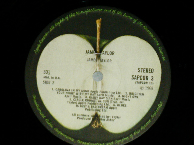 画像: JAMES TAYLOR -  JAMES TAYLOR : 1st Press "ORANGE TITLE Credit" on Front Cover  (Matrix # A-1/B-1 ) ( Ex++/mint-) / 1968 UK ENGLAND ORIGINAL 1st Press  Used  LP