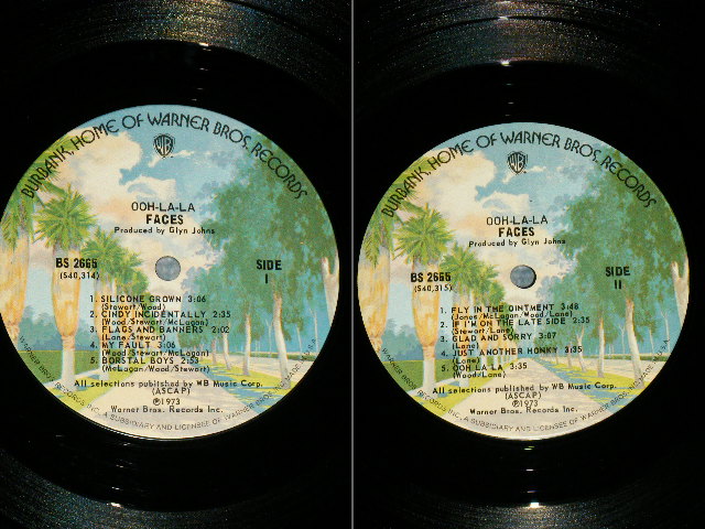 画像: FACES - OOH LA LA  (Matrix # A) BS 2665  40314-1-1 /B)  BS 2665  40315-1-2) ( Ex/Ex+++ Cut Corner  ) / 1973  US AMERICA ORIGINAL Jacket  1st Press "BURBANK Street Label" Used  LP