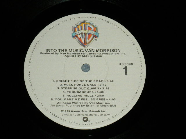 画像: VAN MORRISON - INTO THE MUSIC  ( Matrix Number  A)HS-1-3390 WW1 #5 /B)HS-2-3390 WW2 )( Ex+++/MINT) / 1979 US AMERICA ORIGINAL Used LP 