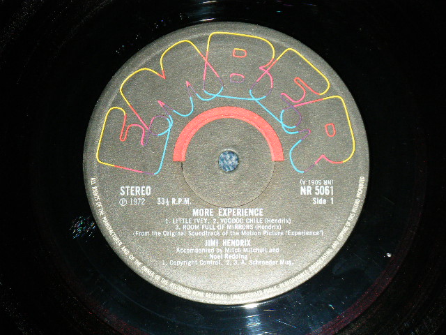 画像: JIMI HENDRIX -  MORE EXPERIENCE  from Sound Tracks ( Ex+++/MINT )  / 1972 UK ENGLAND ORIGINAL Used  LP 